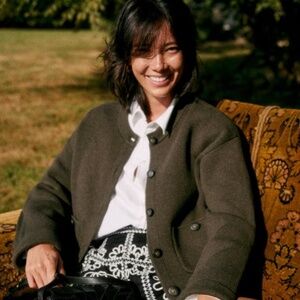 Sezane Valerio Jacket Khaki ✨ Heavyweight Utility Jacket French Chic